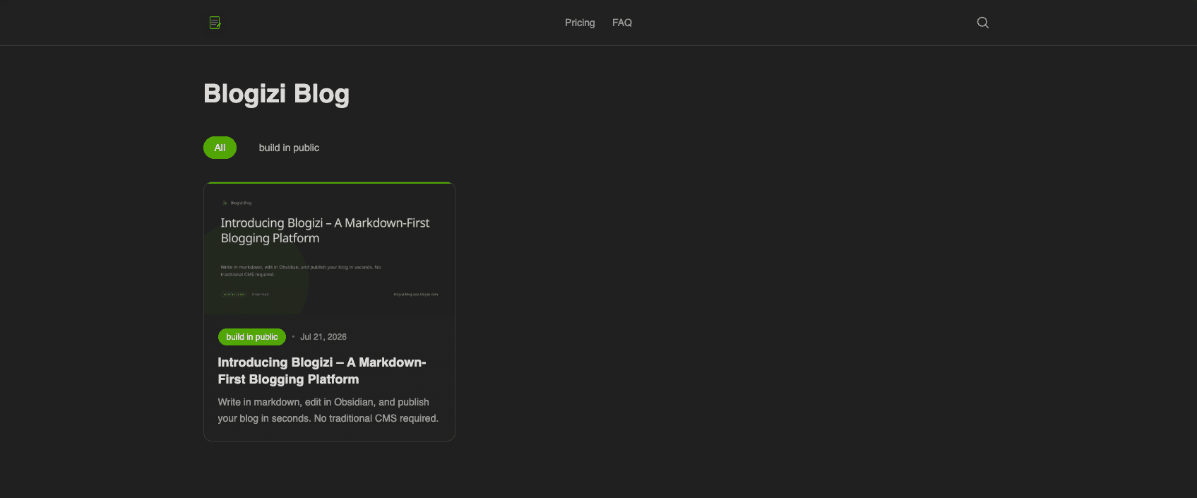 Blogizi blog preview