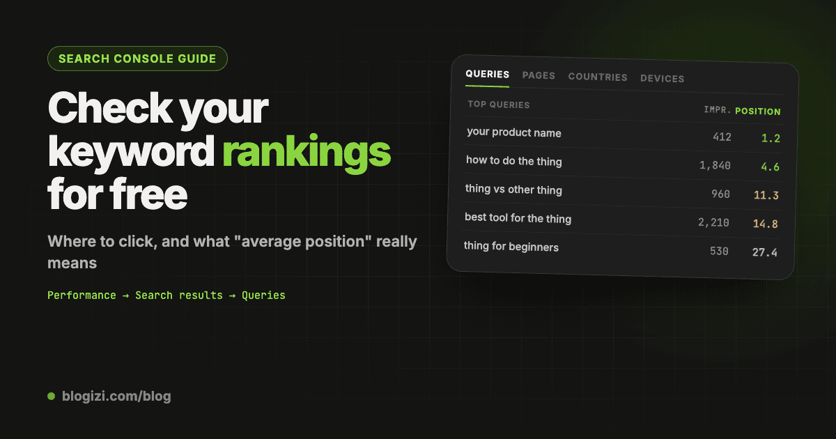 How to Check Keyword Rankings in Google Search Console (2026)